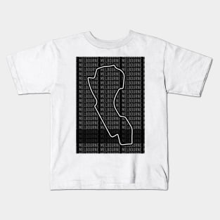 Melbourne - F1 Circuit - Black and White Kids T-Shirt